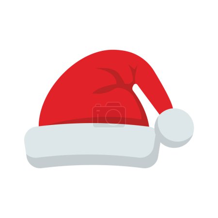 Ilustración de Santa Claus hat flat style icon. Vector illustration. Eps 10. - Imagen libre de derechos