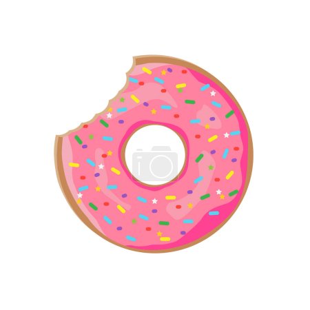 Ilustración de Donut with sprinkles isolated on white background. Vector illustration. Eps 10. - Imagen libre de derechos