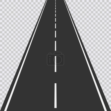Ilustración de Straight road isolated on transparent background. Vector illustration. Eps 10. - Imagen libre de derechos
