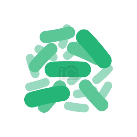 Ilustración de Green probiotics bacteria icon, logo isolated on white background. Vector illustration. Eps 10. - Imagen libre de derechos