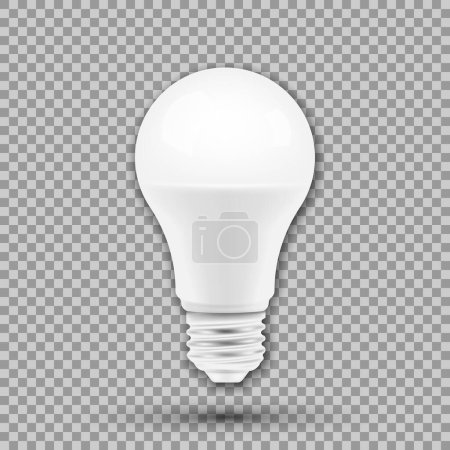 LED light bulb isolated on transparent background. Vector illustration. Eps 10.