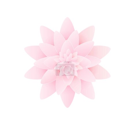 Photo for Paper flower lotus. isolated on white background. Vector illustration. Eps 10. - Royalty Free Image