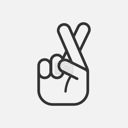 Illustration for Fingers crossed icon isolated on white background. Vector illustration. Eps 10. - Royalty Free Image