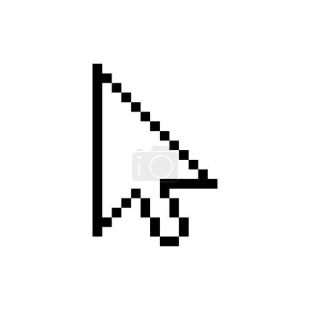 Téléchargez les illustrations : Pixel arrow cursor Icon isolated on white background. Vector illustration. Eps 10. - en licence libre de droit