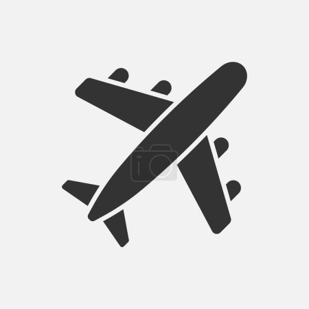 Illustration for Airplane icon isolated on white background. Vector illustration. Eps 10. - Royalty Free Image