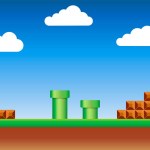 Old video game. retro style Background. Vector illustration. Eps 10