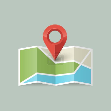 Téléchargez les illustrations : Location icon. Map icon with Pin Pointer. Vector illustration. Eps 10. - en licence libre de droit