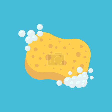 Illustration for Sponge with bubbles icon isolated on white background. Vector illustration. Eps 10. - Royalty Free Image