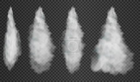 Téléchargez les illustrations : Smoke from space rocket launch. isolated on transparent background. Vector illustration. Eps 10. - en licence libre de droit