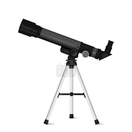 Téléchargez les illustrations : Realistic telescope isolated on white background. Vector illustration. Eps 10. - en licence libre de droit