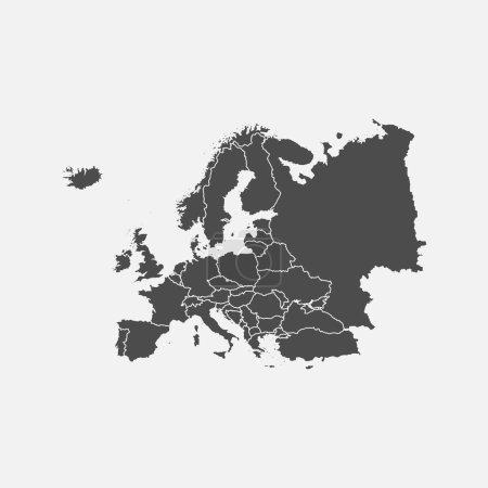 Photo for Europe map isolated on white background. Vector illustration. Eps 10. - Royalty Free Image
