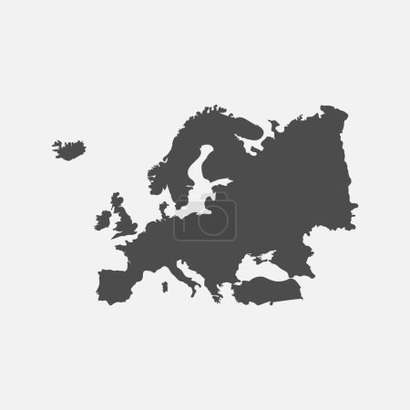 Illustration for Europe map isolated on white background. Vector illustration. Eps 10. - Royalty Free Image