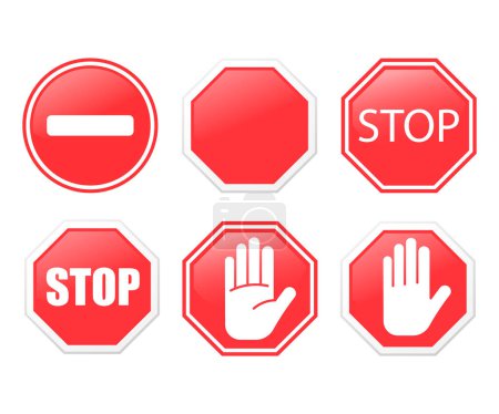 Ilustración de Stop sign isolated on white background. Vector illustration. Eps 10. - Imagen libre de derechos