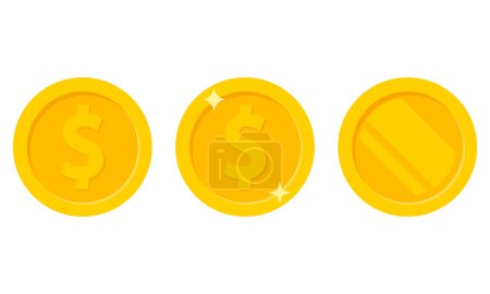 Téléchargez les illustrations : Set of coins icon isolated on white background. Vector illustration. Eps 10. - en licence libre de droit