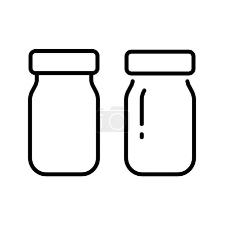 Téléchargez les illustrations : Glass jar vector icon, outline sign. Vector illustration. Eps 10. - en licence libre de droit