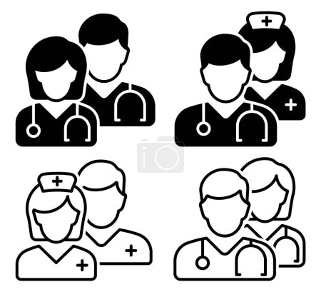 Photo for Medical Team Icon. Simple linear icon for a group of doctors. Vector illustration. Eps 10. - Royalty Free Image