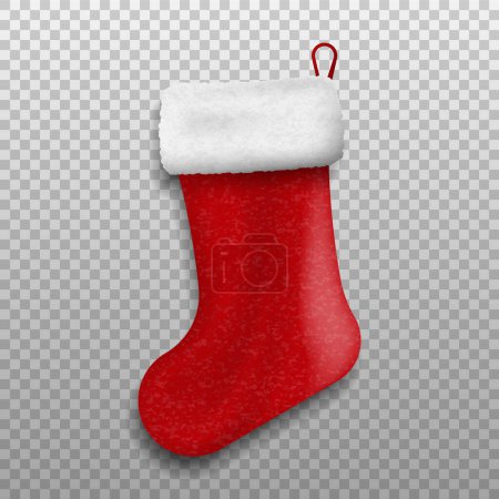 Illustration for Christmas sock. Decorative red sock. Vector illustration. Eps 10. - Royalty Free Image
