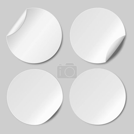 Set of Round paper stickers template. Vector illustration. Web banner. Eps 10.