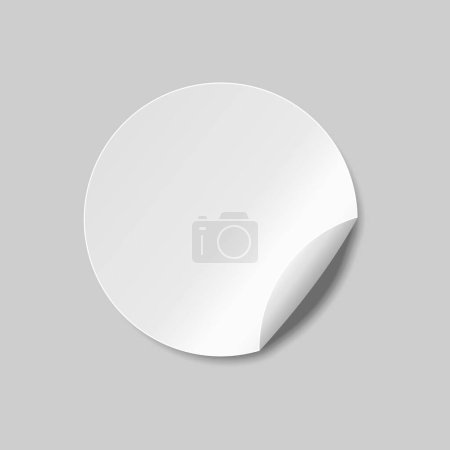 Ilustración de Round sticker. Round peel off paper sticker with shadow. isolated on white background. Vector illustration. Eps 10 - Imagen libre de derechos