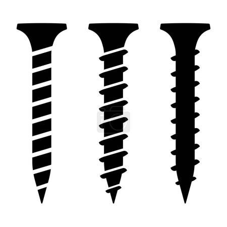 Téléchargez les illustrations : Screw icon. Simple illustration of screw symbol. Vector illustration. Eps 10. - en licence libre de droit