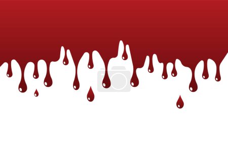 Red paint dripping.Dripping blood background. Vector illustration. Eps 10.