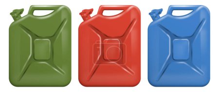 Illustration for Set of colorful fuel canister. Vector illustration. Eps 10. - Royalty Free Image