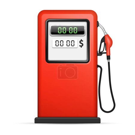 Ilustración de Gas station pump with fuel nozzle of petrol pump. Vector illustration. Eps 10. - Imagen libre de derechos