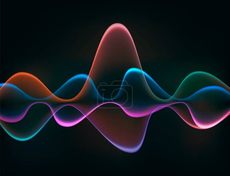 Téléchargez les illustrations : Speaking sound wave. Abstract motion sound waves. Vector illustration. Eps 10. - en licence libre de droit