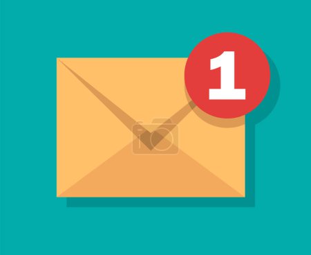 Illustration for New incoming messages icon with notification. Envelope with incoming message. Vector illustration. Eps 10. - Royalty Free Image