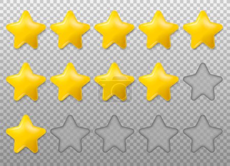 Ilustración de 5 star rating icon. Five stars customer product rating review flat icon for apps and websites. Vector illustration. Eps 10. - Imagen libre de derechos