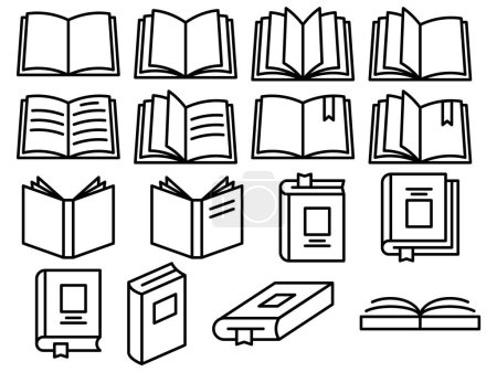 Illustration for Book icon set. Simple book symbol. Vector illustration. Eps 10. - Royalty Free Image