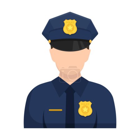 Téléchargez les illustrations : Police officer avatar icon. Vector illustration. Eps 10. - en licence libre de droit