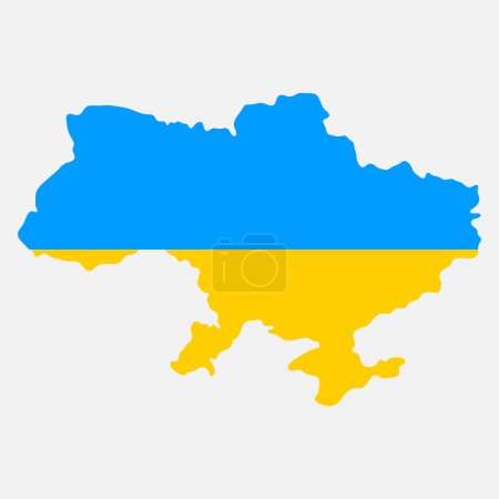 Illustration for Ukraine map. Flag Incorporated Into the Map of Ukraine. Vector illustration. Eps 10. - Royalty Free Image