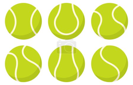 Photo for Tennis Ball flat icons set. Vector illustration. Eps 10. - Royalty Free Image