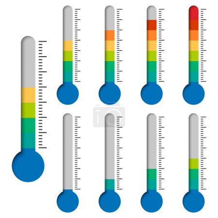 Photo for Temperature Symbol Set . Thermometer showing the temperature . Thermometer icon. Vector illustration. Eps 10. - Royalty Free Image