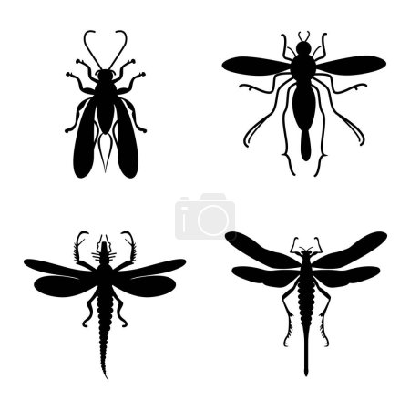 Téléchargez les illustrations : Collection d'insectes. Insectes anciens, Période jurassique - en licence libre de droit