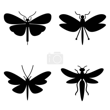 Ilustración de Colección de insectos. Insectos antiguos, período Jurásico - Imagen libre de derechos