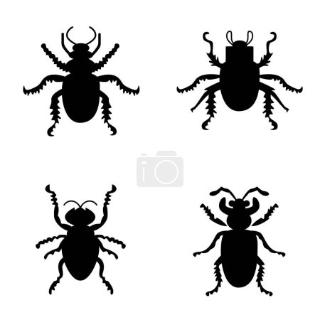 Ilustración de Colección de insectos. Insectos antiguos, período Jurásico - Imagen libre de derechos