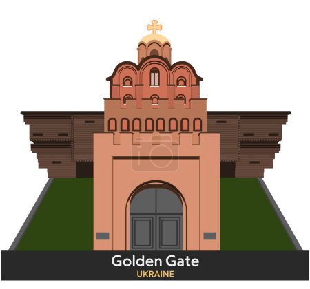 Illustration for Golden gate in Kiev, Ukraine. Vector illustration - Royalty Free Image