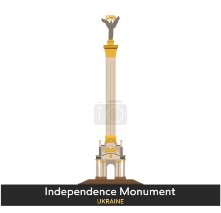 Monument à l'indépendance à Kiev, Ukraine. Illustration vectorielle