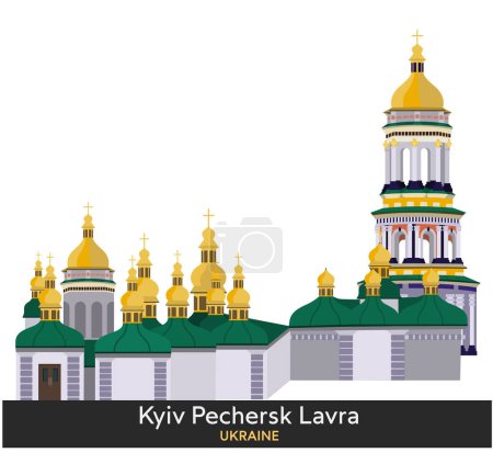 Das Kiewer Pechersk Lavra, Ukraine. Vektorillustration