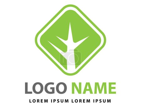 Téléchargez les illustrations : Web carré signe vert feuille logo, logo nature - en licence libre de droit