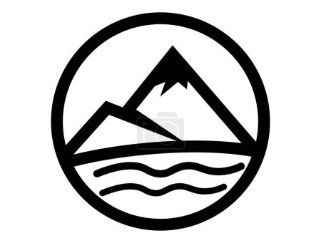 Téléchargez les illustrations : Icône Web montagne et nature, logo nature - en licence libre de droit