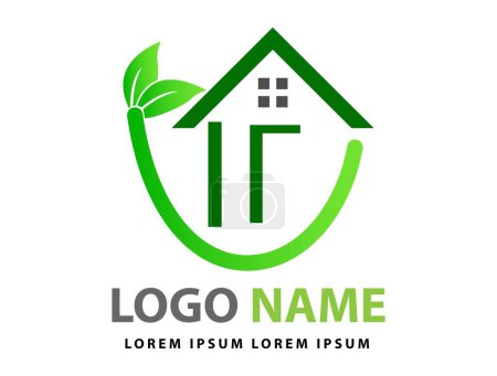 Téléchargez les illustrations : Logo Web maison verte, logo de la nature - en licence libre de droit