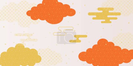 Illustration for Background material of the cloud of New Year holidays. - Royalty Free Image