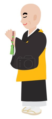 Téléchargez les illustrations : Illustration du prêtre bouddhiste en service. - en licence libre de droit