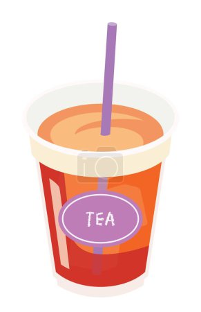 Illustration for Illustration of the iced tea of the cafe - Royalty Free Image