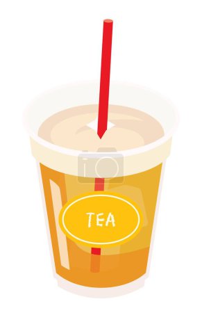 Illustration for Illustration of the iced tea of the cafe menu - Royalty Free Image