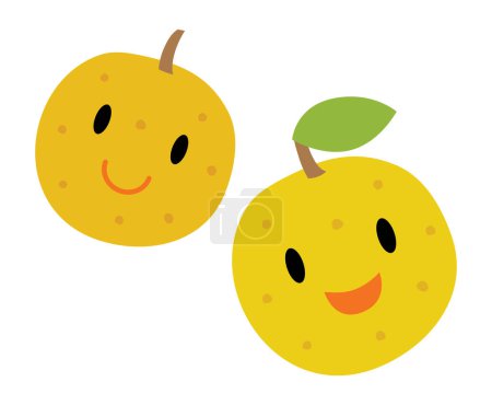 Ilustración de Character of two cute pears - Imagen libre de derechos