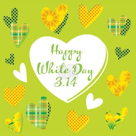 Background illustration of the heart design of the white day.